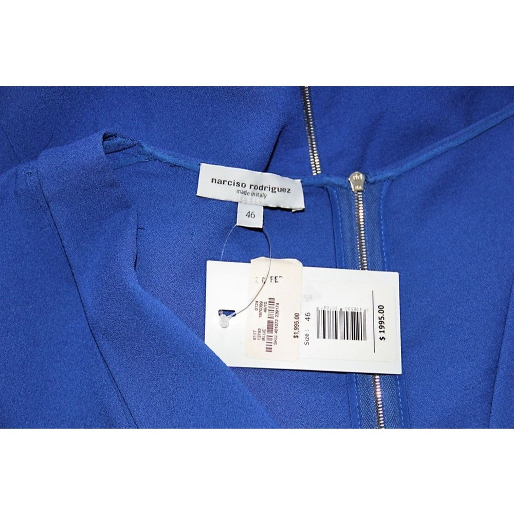 NWT NARCISO RODRIGUEZ Stretchy Bright Blue Fitted Dress 10 - Picture 7 of 7